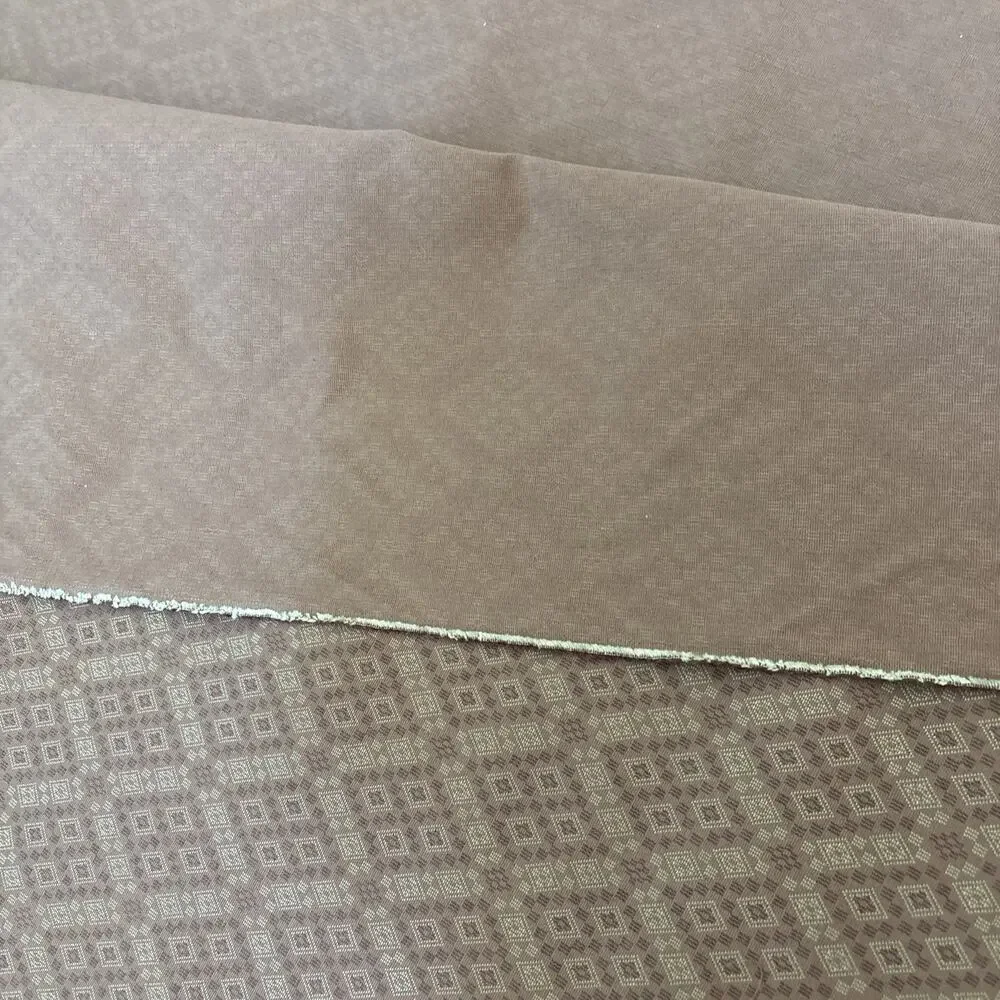 Vintage Brunschwig Fils Small Diamond Brocade Terracotta 5 yds Decorator Fabric